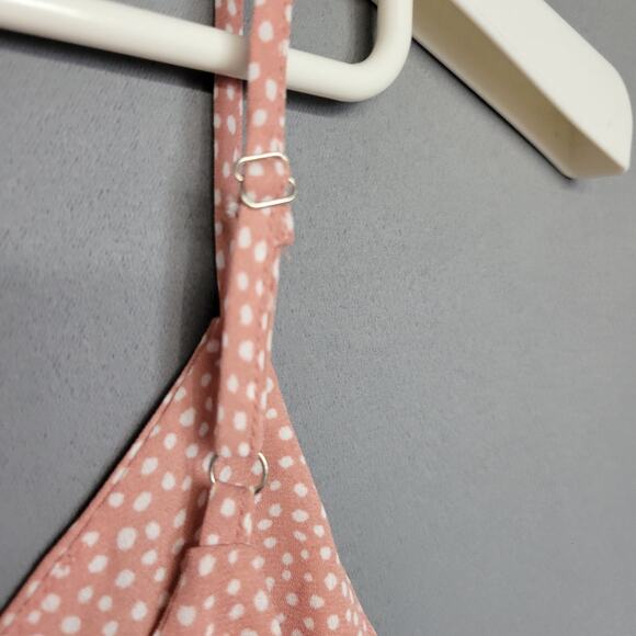 MINE for Anthropologie Polka Dots Tank Top Womens M Peach Orange White NWOT - Picture 4 of 11